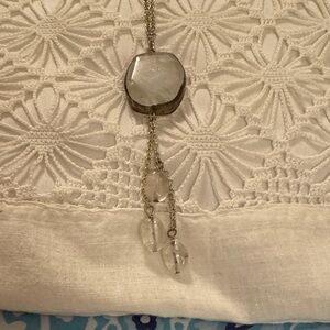 LOFT Silver Necklace with Clear Pendants
